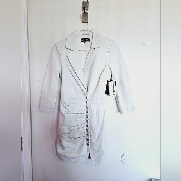 New Retrofete Willa White Leather Dress xSmall - mordernwear.com
